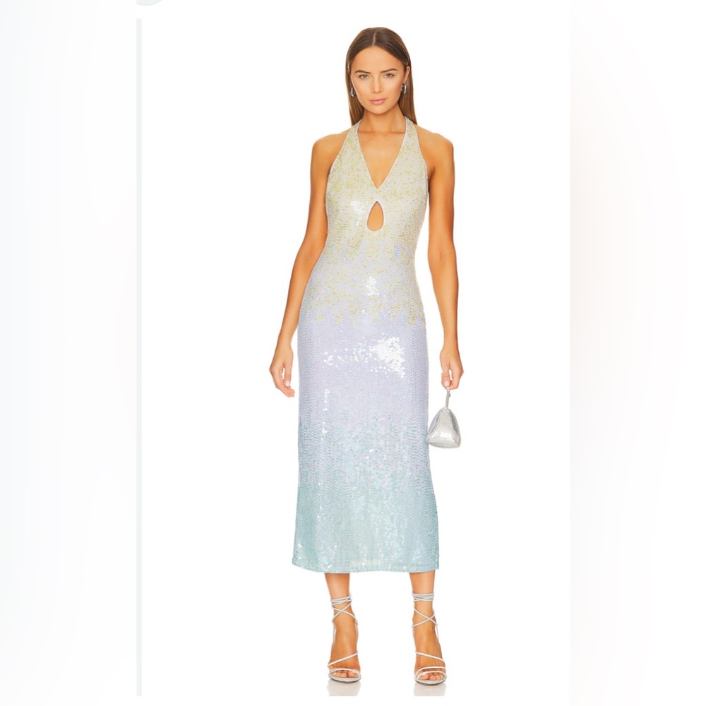 Revolve Yaura Kitan Sequin halter dress sz 8/US